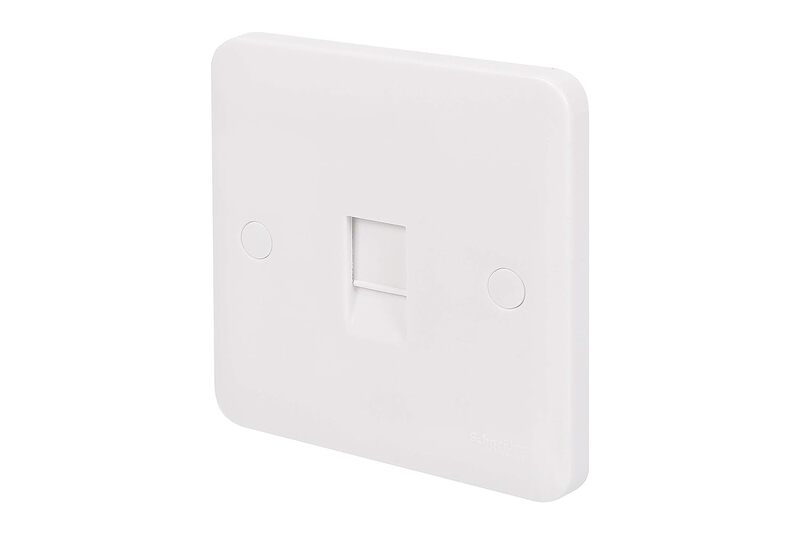 Schneider Electric Lisse - Square edge white moulded - data/telephone socket - RJ11 - matt white - GGBL7051S